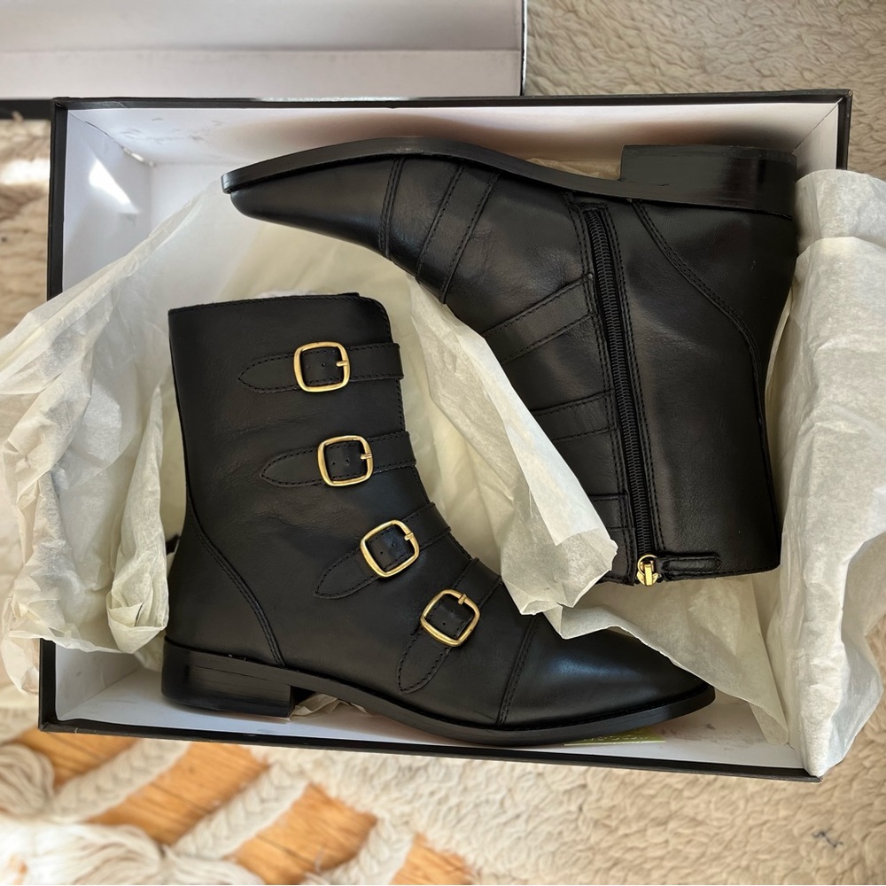 NWT J. Crew Multi Buckle Leather Short Boots